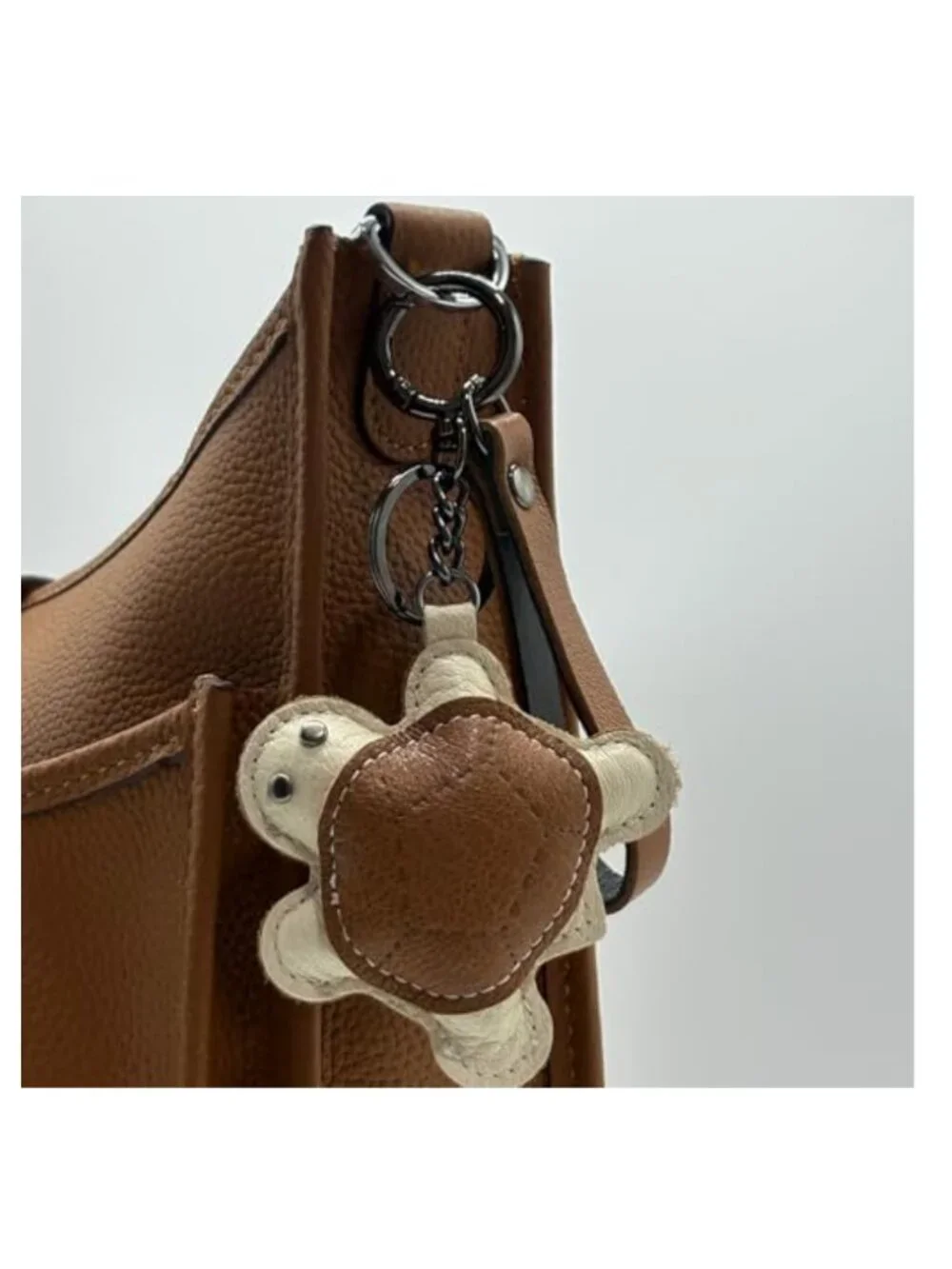 3D Tortoise Bag Charm Handmade Sheepskin Keychain